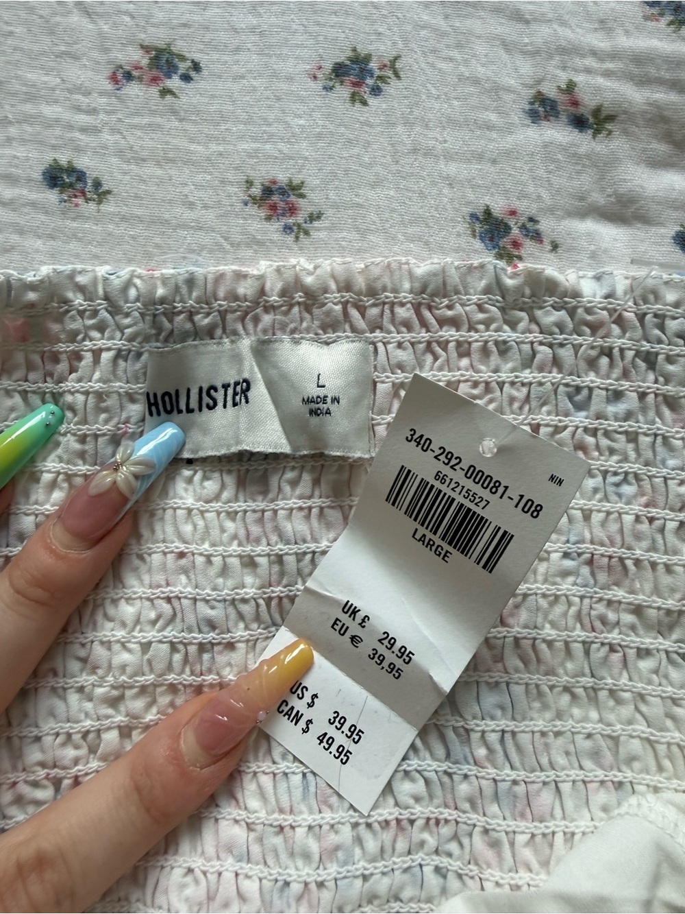 Hollister White Crochet-Bust Floral Tube Top - Picture 3 of 3